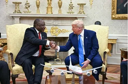 President Trump and South African President Cyril Ramaphosa at the White House in Washington, D.C. on May 21, 2025. Kevin Lamarque/REUTERS