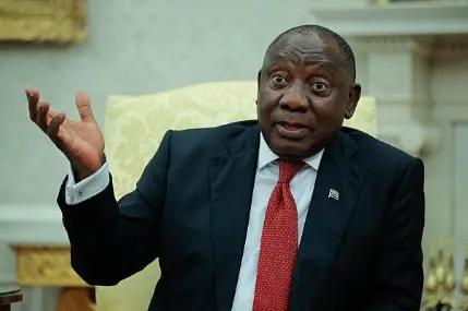 South African President Cyril Ramaphosa at the White House in Washington, D.C. on May 21, 2025. Kevin Lamarque/REUTERS