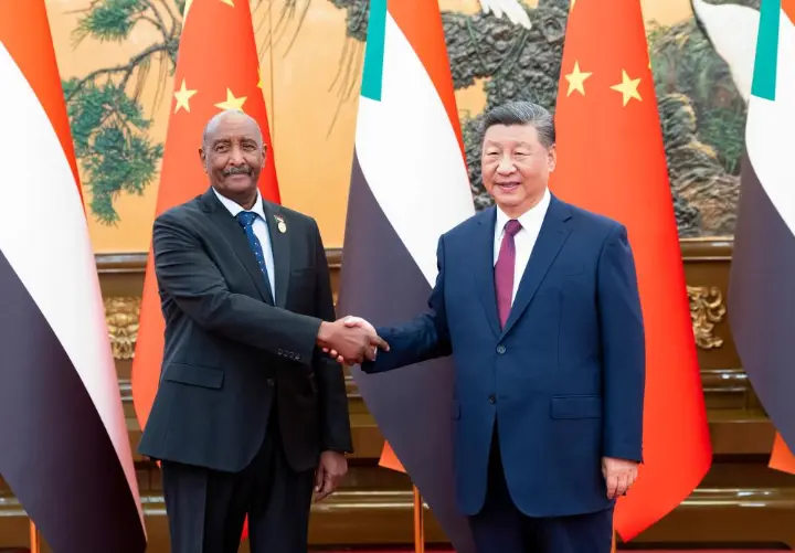 Chinese President Xi Jinping meets with Chairman of Sudan's Sovereignty Council Abdel Fattah