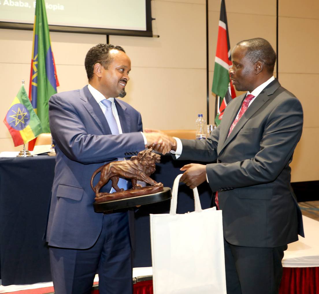 H.E. Ahmed Shide, Minister of Finance, Ethiopia and Kenya's Hon. Cyrell Odede Wagunda, Principal Secretary for the State Department for Investment and Assets Management at the National Treasury