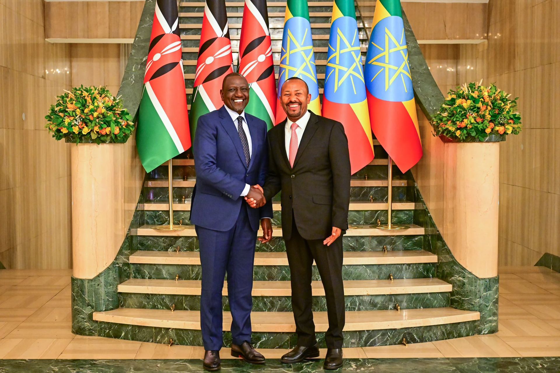 President William Ruto with Prime Minister Abiy Ahmed of Ethiopia.